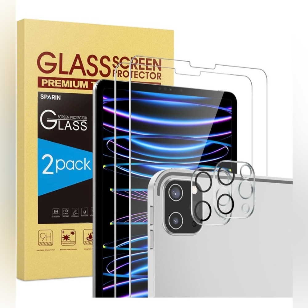 Sparin 2 pack screen protectors 12.9 iPad..waterproof..(NWT) bubble free